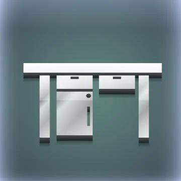 Table icon symbol. 3D style. Trendy, modern design with space for your text . Ra Stock Illustration