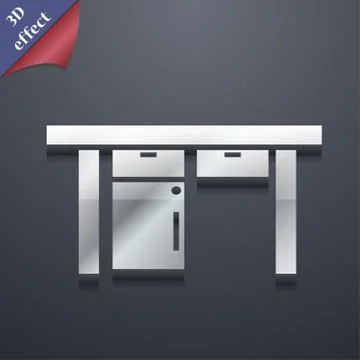 Table icon symbol. 3D style. Trendy, modern design with space for your text . Ra Stock Illustration