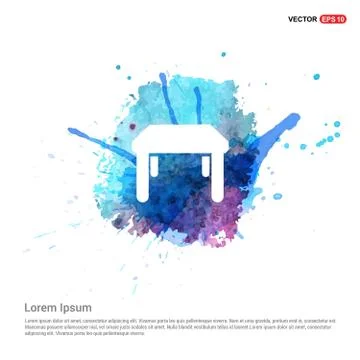 Table Icon - Watercolor Background Illustrazione stock
