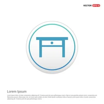 Table Icon - white circle button Stock Illustration