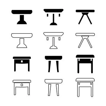 Table icons set Stock Illustration