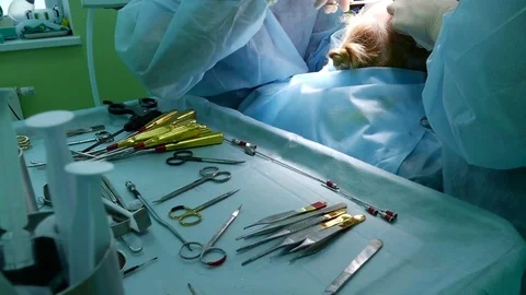 Table with instruments at operacie 動画素材 72566399