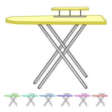 Table ironing board cartoon vector graphic Stock Illustration