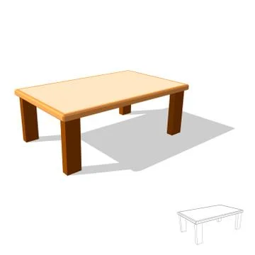 Table. Isolated on white. 3d Vector illustration. Stock Illustration