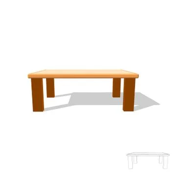 Table. Isolated on white. 3d Vector illustration. Front view. Stock Illustration