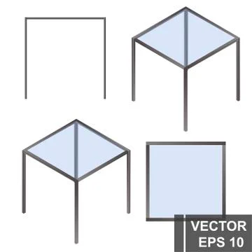 Table. Isometry. View from above. Isolated on white background. For the desig Stock Illustration