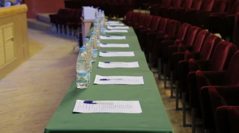 Table for the jury commission Video stock 36582085