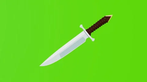 A table knife isolated on a green screen Stock Footage 283352052