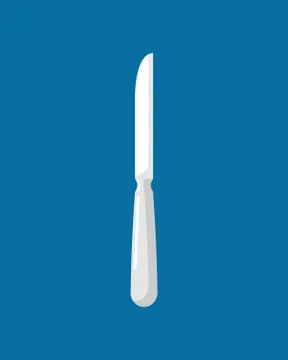 Table knife isolated. Kitchen cutlery for eating. silverware Stock Illustration