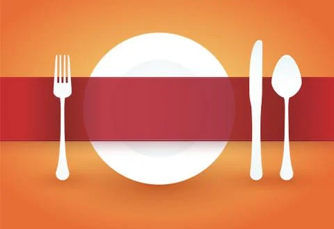 Table with the label over the plate Stock Illustration