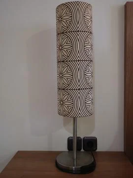 Table lamp on bedroom Stock Photos