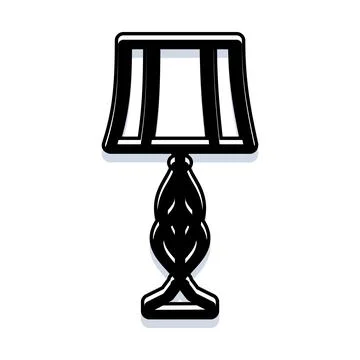 Table lamp black and white outlining minimal design Stock Illustration