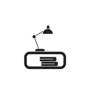 Table lamp black vector concept icon. Table lamp flat illustration, sign Illustrazione stock