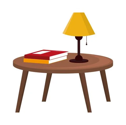 Table lamp with books Stock Illustration