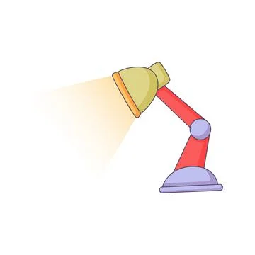 Table lamp cartoon doodle hand drawn concept vector kawaii illustration Stock Illustration