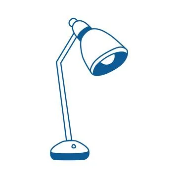 Table lamp doodle style illustration Stock Illustration