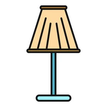 Table lamp establishing comfortable home lighting icon Stock Illustration