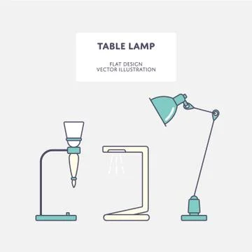 Table lamp. Flat design. Vector illustration Stock Illustration