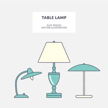 Table lamp. Flat design. Vector illustration Stock Illustration