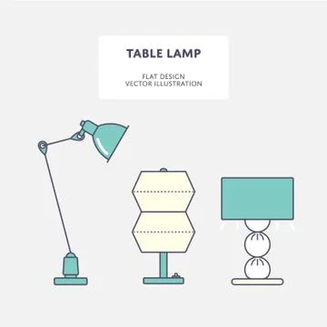 Table lamp. Flat design. Vector illustration Stock Illustration