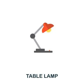 Table Lamp flat icon. Premium style flat icon design. UI. Illustration of table Stock Illustration