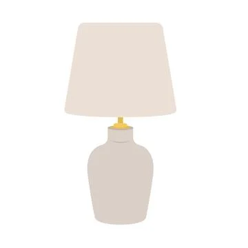 Table Lamp Flat Illustration. Clean Icon Design Element on Isolated White B.. Stock Illustration