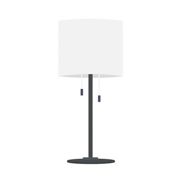Table Lamp Flat Illustration. Clean Icon Design Element on Isolated White B.. Illustrazione stock