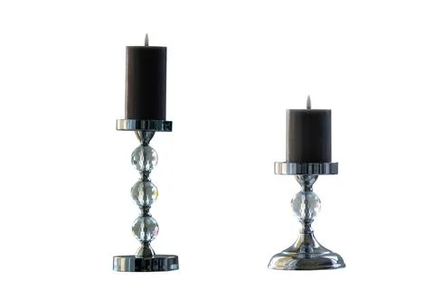 Table lamp in the form of a candlestick isolated on white background Stock Photos