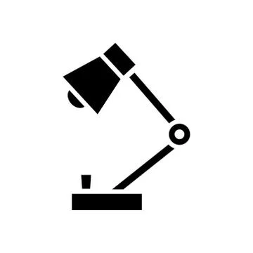 Table lamp glyph icon. simple design editable. design vector illustration Stock Illustration