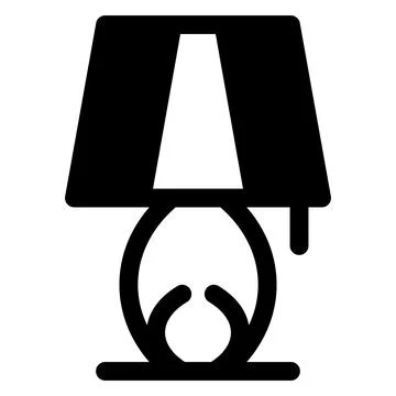Table lamp glyph icon vector illustration isolated on white background Illustrazione stock