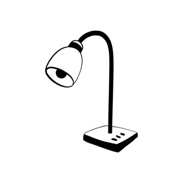 Table lamp Hand drawn doodle Vector illustration Stock Illustration