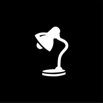 Table Lamp Icon On Black Background. Black Flat Style Vector Illustration 스톡 일러스트