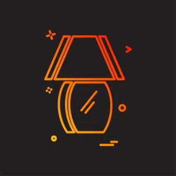 Table lamp icon design vector Illustrazione stock