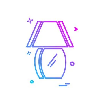 Table lamp icon design vector 스톡 일러스트