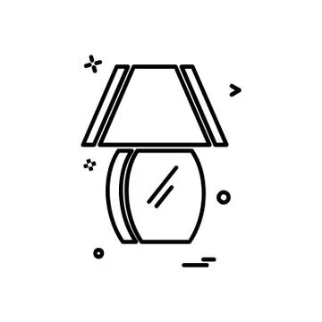 Table lamp icon design vector Stock Illustration