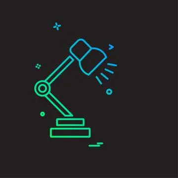 Table Lamp icon design vector Illustrazione stock