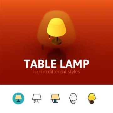 Table lamp icon in different style Stock Illustration