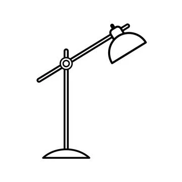 Table lamp icon, flat design style. Desk lamp modern vector illustration Stock Illustration