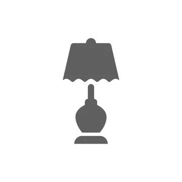 Table lamp icon. Gray vector graphics. Stock Illustration