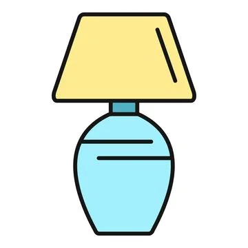Table lamp icon illuminating interior space design 库存插图