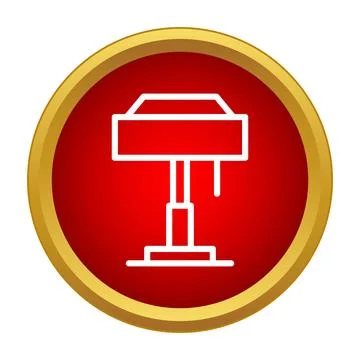 Table lamp icon illuminating interior desk lighting Stock Illustration