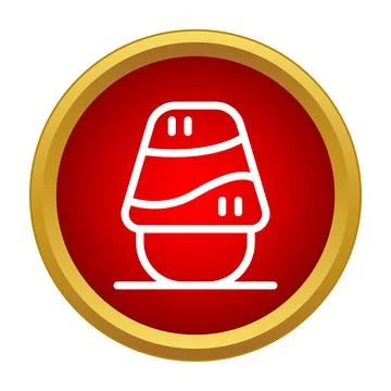 Table lamp icon illuminating red button interface Stock Illustration
