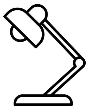 Table lamp icon. Office light black line symbol イラスト素材