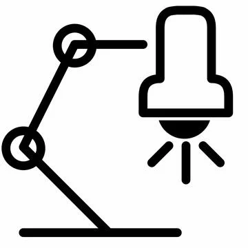 Table lamp icon outline set on white background Stock Illustration