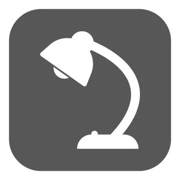 The table lamp icon. Reading-lamp and lighting, illumination, light symbol. Flat Stock Illustration