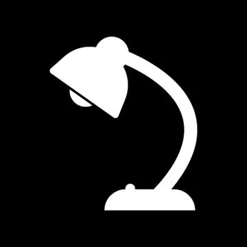 The table lamp icon. Reading-lamp and lighting, illumination, light symbol. Flat Stock Illustration