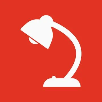 The table lamp icon. Reading-lamp and lighting, illumination, light symbol. Flat Stock Illustration