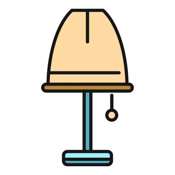 Table lamp icon representing home or office lighting Stock Illustration