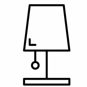 Table lamp icon, Table lamp line vector design template and illustration on whit Stock Illustration