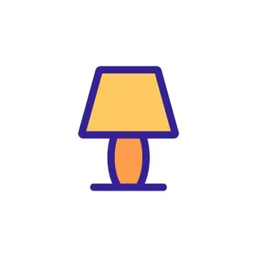 Table lamp icon vector. Isolated contour symbol illustration 스톡 일러스트